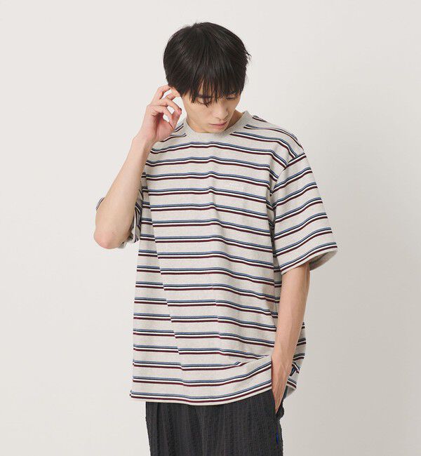 NICE WEATHER「＜NICE WEATHER＞ボーダー ショートスリーブ Tシャツ」|Tシャツ・カットソー|WHITE