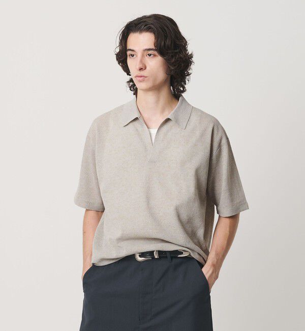 BEAUTY&YOUTH UNITED ARROWS「KNITEE リネンブレンド ミラノ スキッパー ニット Tシャツ ウォッシャブル」|ニット・セーター|
