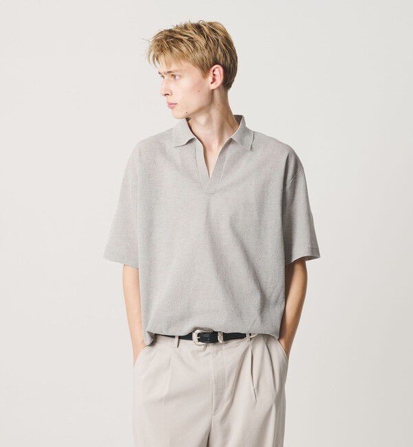 BEAUTY&YOUTH UNITED ARROWS「KNITEE リネンブレンド ミラノ スキッパー ニット Tシャツ ウォッシャブル」|ニット・セーター|
