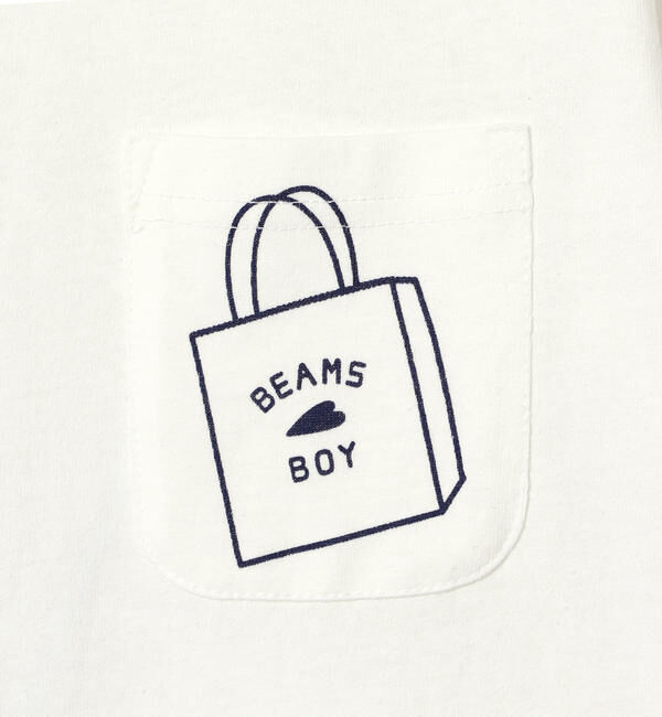 BEAMSBOY「BEAMS BOY / ショップバッグロゴ ポケット ショートスリーブ Tシャツ」|Tシャツ・カットソー|