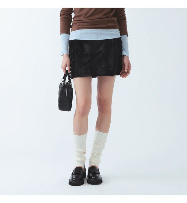 Ray BEAMS 「フェイクファー ミニ スカート」|スカート|BLACK