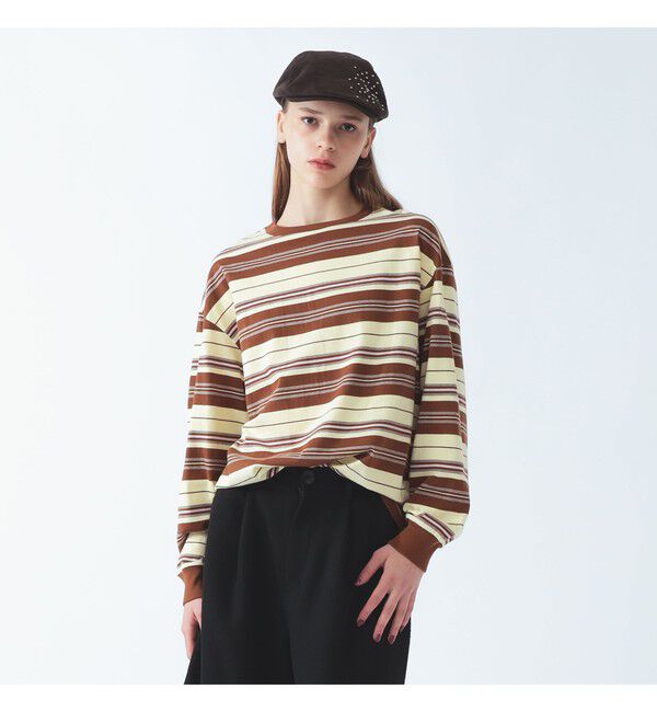 Ray BEAMS 「マルチボーダー ビッグ Tシャツ」|Tシャツ・カットソー|