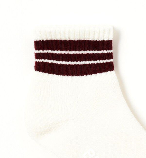 BEAMS PLUS「BEAMS PLUS｜School Boy Socks 1/4｜メンズ  靴下｜ショートソックス くるぶし丈｜2本ライン｜耐久性 」|ソックス|