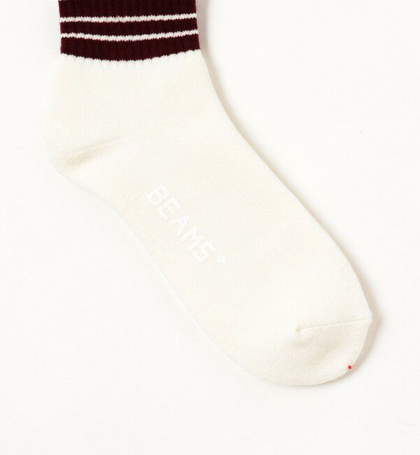 BEAMS PLUS「BEAMS PLUS｜School Boy Socks 1/4｜メンズ  靴下｜ショートソックス くるぶし丈｜2本ライン｜耐久性 」|ソックス|