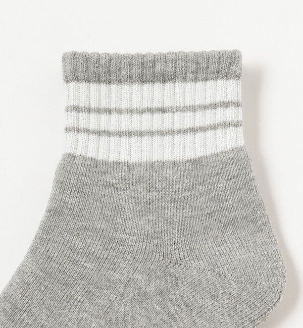 BEAMS PLUS「BEAMS PLUS｜School Boy Socks 1/4｜メンズ  靴下｜ショートソックス くるぶし丈｜2本ライン｜耐久性 」|ソックス|