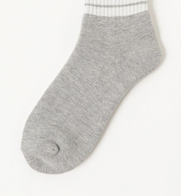 BEAMS PLUS「BEAMS PLUS｜School Boy Socks 1/4｜メンズ  靴下｜ショートソックス くるぶし丈｜2本ライン｜耐久性 」|ソックス|