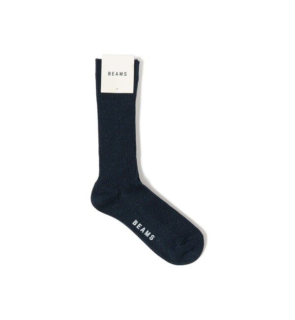 BEAMS「ラメ クルー ソックス」|ソックス|NAVY