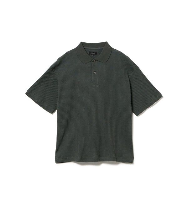BEAMS「ショート リブ ポロシャツ【ワイドショートフィット】」|ポロシャツ|