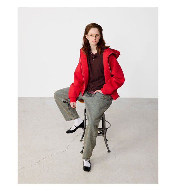 BEAMS「ショート リブ ポロシャツ【ワイドショートフィット】」|ポロシャツ|