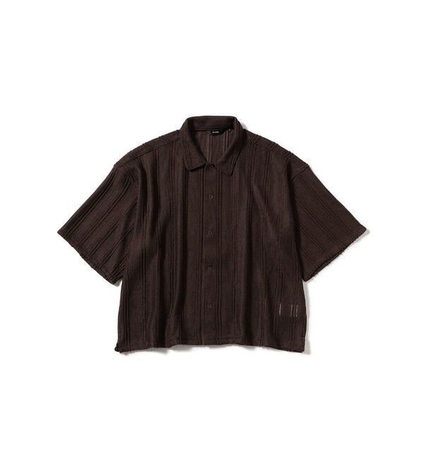 BEAMS「ショート メッシュ オープンカラーシャツ【ワイドショートフィット】」|シャツ・ブラウス|D.BROWN