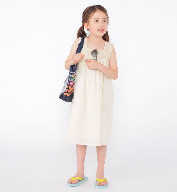 SHIPS KIDS「SHIPS KIDS:100～130cm / クロシェ ノースリーブ ワンピース」|ワンピース|
