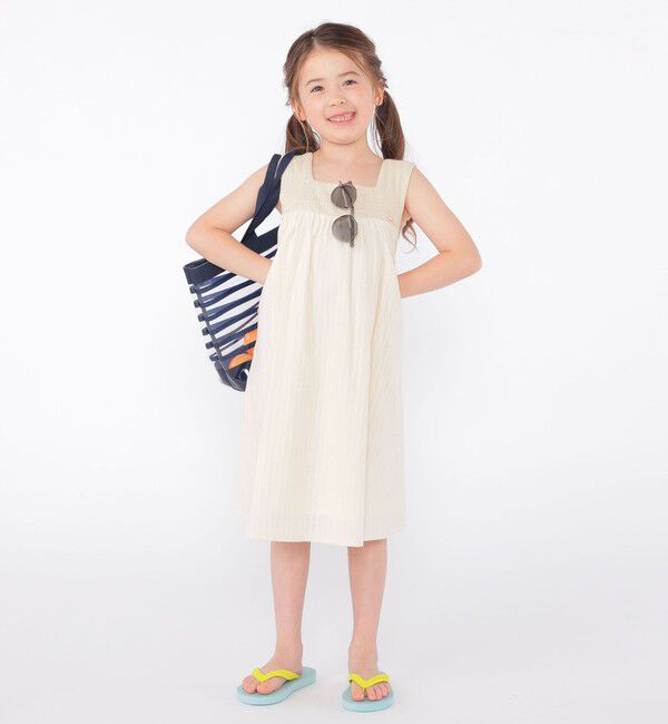 SHIPS KIDS「SHIPS KIDS:100～130cm / クロシェ ノースリーブ ワンピース」|ワンピース|