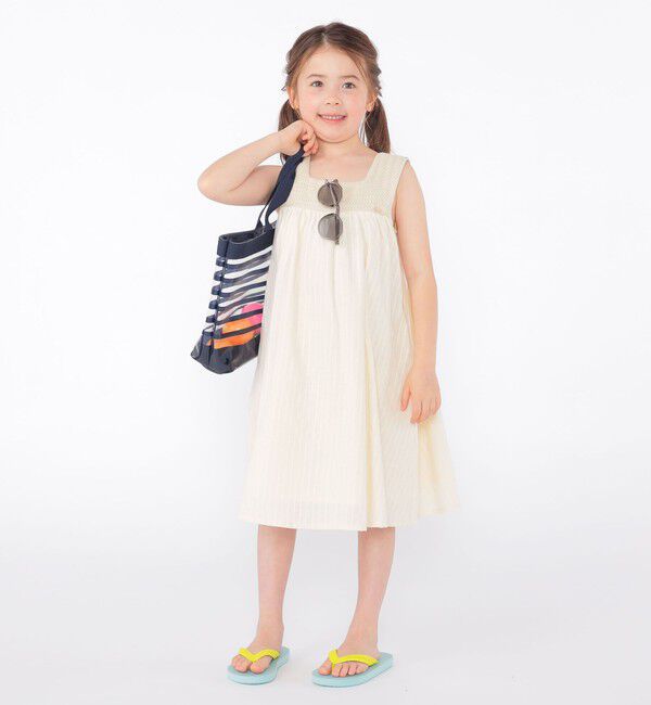 SHIPS KIDS「SHIPS KIDS:100～130cm / クロシェ ノースリーブ ワンピース」|ワンピース|