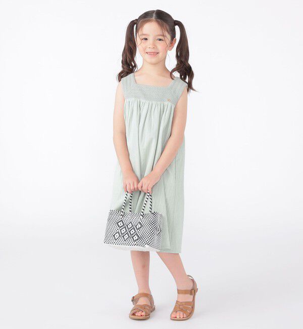 SHIPS KIDS「SHIPS KIDS:100～130cm / クロシェ ノースリーブ ワンピース」|ワンピース|