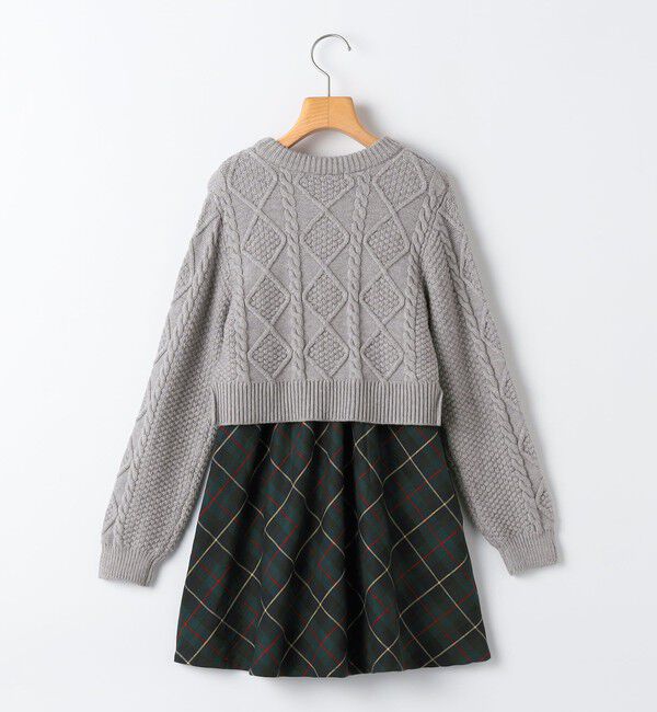 SHIPS KIDS「SHIPS KIDS:140～150cm /〈洗濯機可能〉ケーブルニット ドッキング ワンピース」|ワンピース|