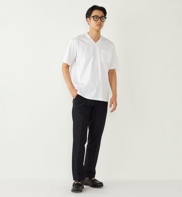 SHIPS Colors 「SHIPS Colors:〈抗菌防臭・接触冷感・UVカット〉シルケット コットン Vネック T◇」|Tシャツ・カットソー|