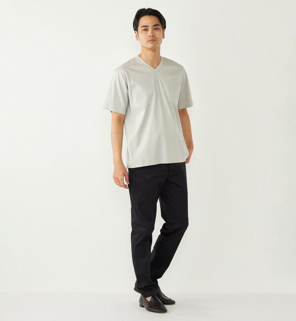 SHIPS Colors 「SHIPS Colors:〈抗菌防臭・接触冷感・UVカット〉シルケット コットン Vネック T◇」|Tシャツ・カットソー|