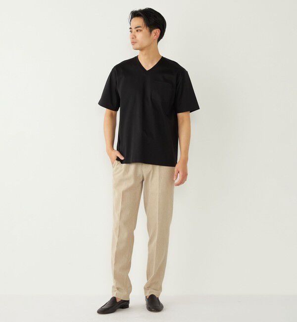 SHIPS Colors 「SHIPS Colors:〈抗菌防臭・接触冷感・UVカット〉シルケット コットン Vネック T◇」|Tシャツ・カットソー|
