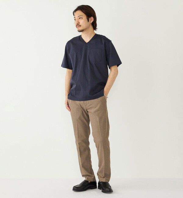 SHIPS Colors 「SHIPS Colors:〈抗菌防臭・接触冷感・UVカット〉シルケット コットン Vネック T◇」|Tシャツ・カットソー|