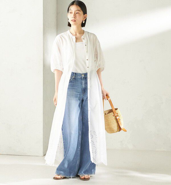 SHIPS for women「【SHIPS別注】Fanaka:〈手洗い可能〉シフリー ウエスト ギャザー ワンピース」|ワンピース|
