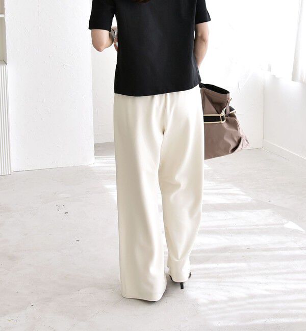 quaranciel「quaranciel:〈手洗い可能〉バイアス ストレッチ イージー ワイド パンツ」|その他|