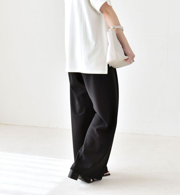 quaranciel「quaranciel:〈手洗い可能〉バイアス ストレッチ イージー ワイド パンツ」|その他|