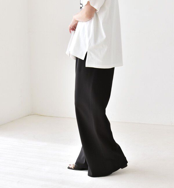 quaranciel「quaranciel:〈手洗い可能〉バイアス ストレッチ イージー ワイド パンツ」|その他|