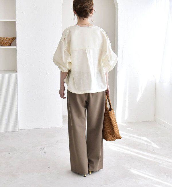 quaranciel「quaranciel:〈手洗い可能〉バイアス ストレッチ イージー ワイド パンツ」|その他|