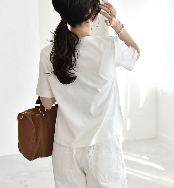 quaranciel「quaranciel:〈接触冷感/汗染み防止加工/洗濯機可能〉ベーシック コンパクト TEE」|Tシャツ・カットソー|