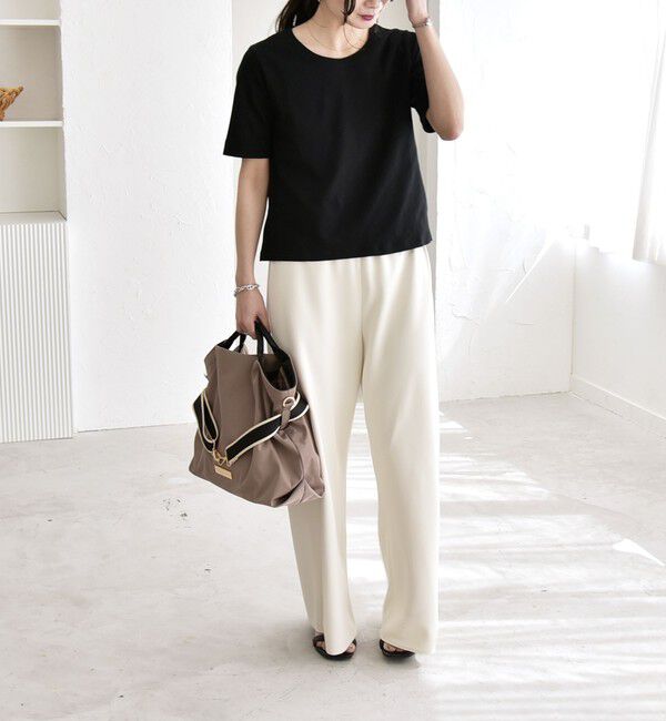 quaranciel「quaranciel:〈接触冷感/汗染み防止加工/洗濯機可能〉ベーシック コンパクト TEE」|Tシャツ・カットソー|
