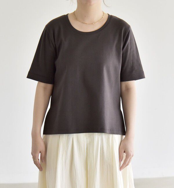 quaranciel「quaranciel:〈接触冷感/汗染み防止加工/洗濯機可能〉ベーシック コンパクト TEE」|Tシャツ・カットソー|