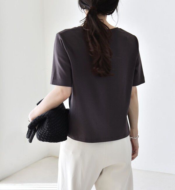 quaranciel「quaranciel:〈接触冷感/汗染み防止加工/洗濯機可能〉ベーシック コンパクト TEE」|Tシャツ・カットソー|