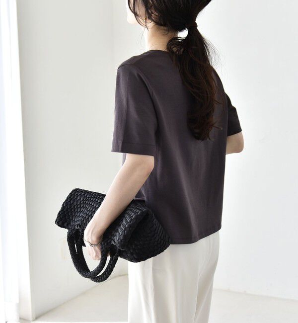 quaranciel「quaranciel:〈接触冷感/汗染み防止加工/洗濯機可能〉ベーシック コンパクト TEE」|Tシャツ・カットソー|