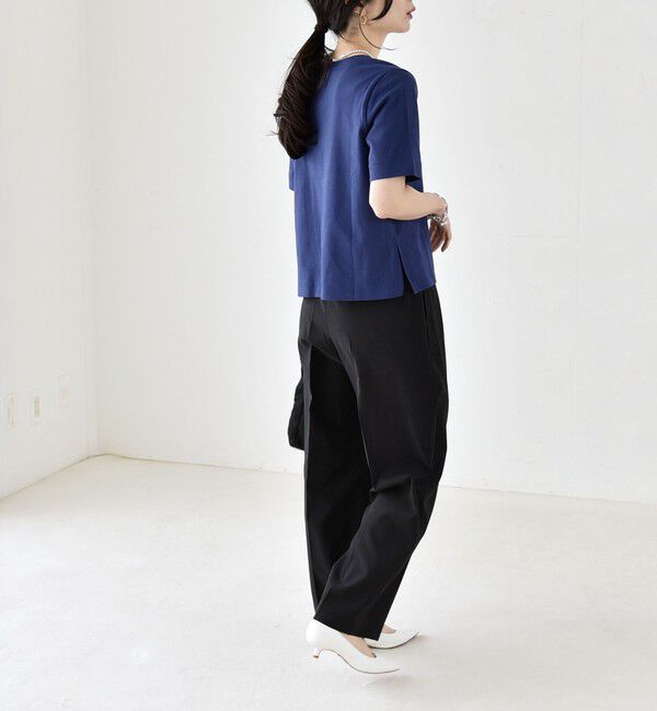 quaranciel「quaranciel:〈接触冷感/汗染み防止加工/洗濯機可能〉ベーシック コンパクト TEE」|Tシャツ・カットソー|