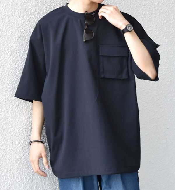 SHIPS any「SHIPS any: CALCULO(R) サマー  スピンドル ポケット シャツ 26SS◆」|Tシャツ・カットソー|ネイビー