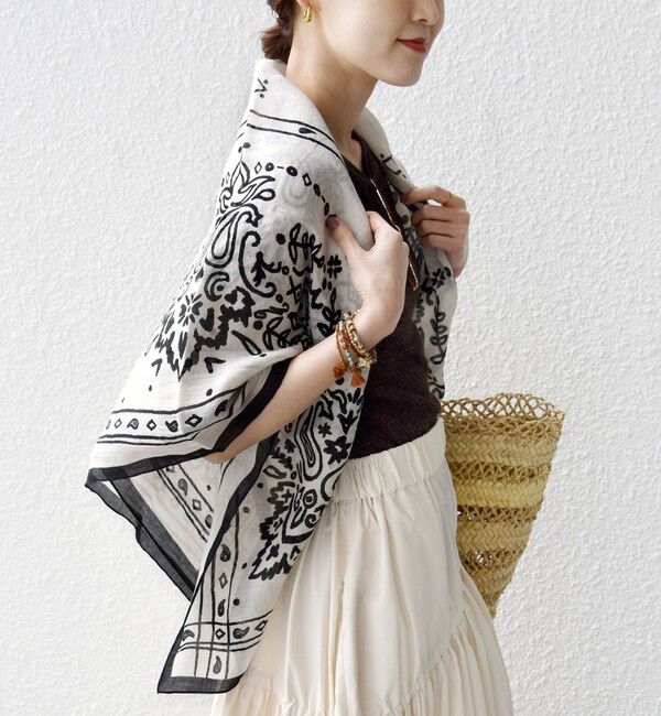 SHIPS for women「manipuri: 120*120 STOLE」|ストール|ナチュラル