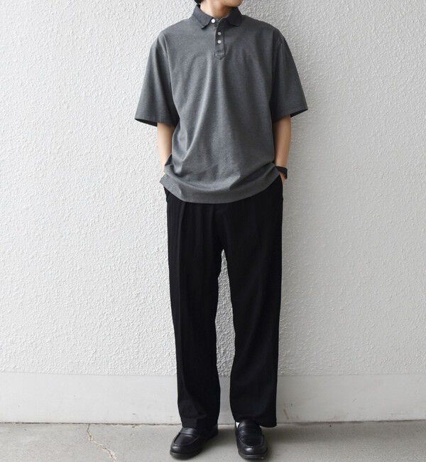 SHIPS any「SHIPS any:〈接触冷感/遮熱/UVカット〉COOL TOUCH スムース デザイン リブ 半袖 ポロシャツ◇」|Tシャツ・カットソー|