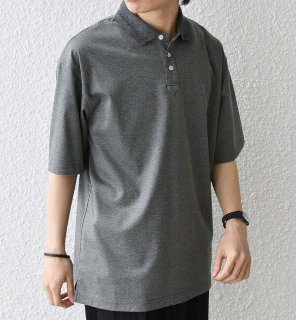 SHIPS any「SHIPS any:〈接触冷感/遮熱/UVカット〉COOL TOUCH スムース デザイン リブ 半袖 ポロシャツ◇」|Tシャツ・カットソー|