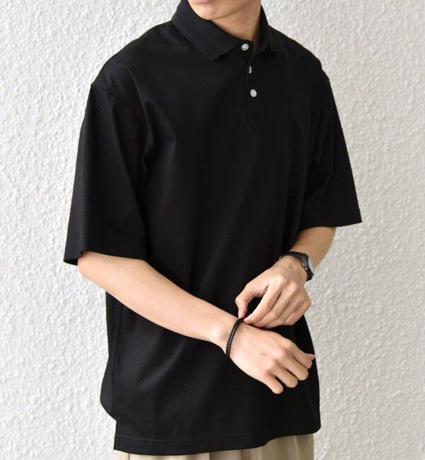 SHIPS any「SHIPS any:〈接触冷感/遮熱/UVカット〉COOL TOUCH スムース デザイン リブ 半袖 ポロシャツ◇」|Tシャツ・カットソー|
