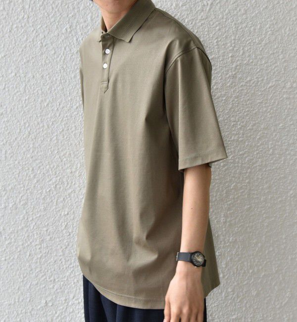SHIPS any「SHIPS any:〈接触冷感/遮熱/UVカット〉COOL TOUCH スムース デザイン リブ 半袖 ポロシャツ◇」|Tシャツ・カットソー|