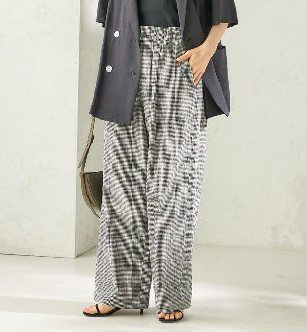 SHIPS for women「〈手洗い可能〉ACAR バンピー チェック タック パンツ」|その他|