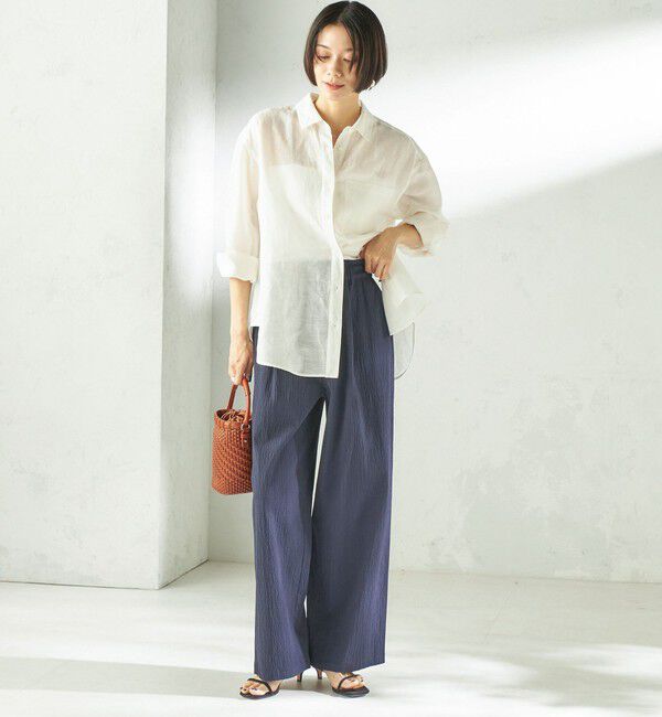 SHIPS for women「〈手洗い可能〉ACAR バンピー チェック タック パンツ」|その他|