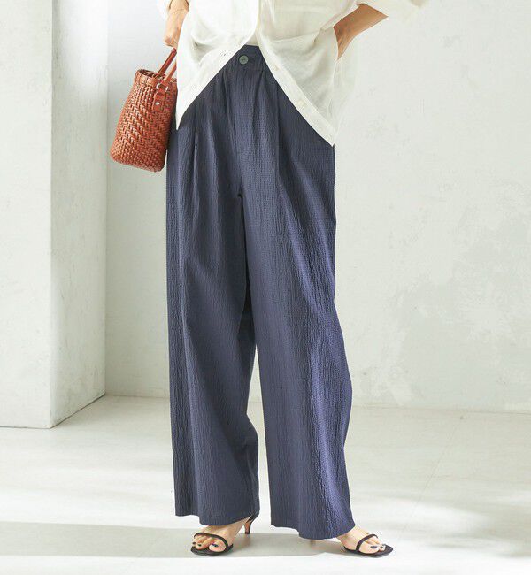 SHIPS for women「〈手洗い可能〉ACAR バンピー チェック タック パンツ」|その他|