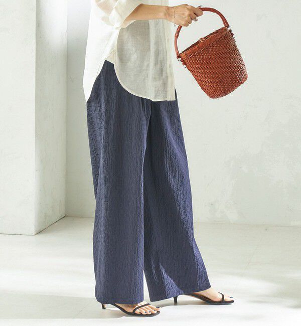 SHIPS for women「〈手洗い可能〉ACAR バンピー チェック タック パンツ」|その他|