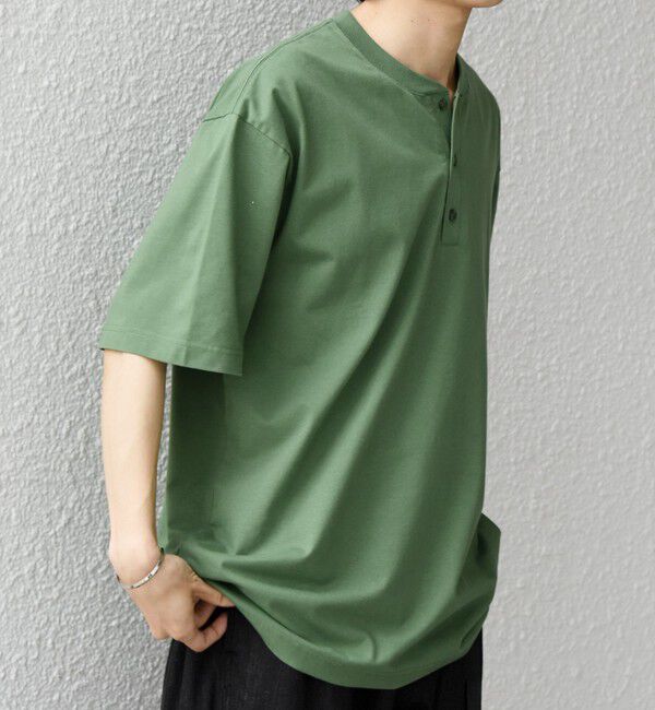 SHIPS any「SHIPS any:〈接触冷感/吸水速乾/UVカット/遮熱〉Raylock ヘンリーネック Tシャツ◇」|Tシャツ・カットソー|