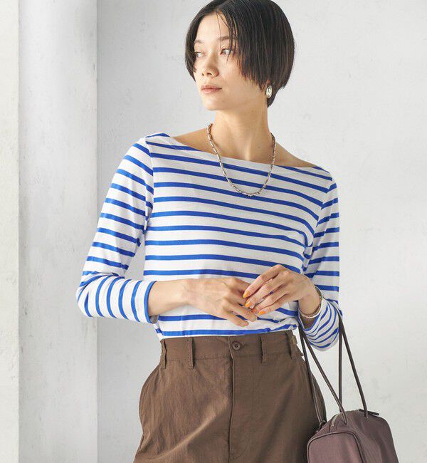 SHIPS for women「【SHIPS別注】Le minor: ボーダー ボートネック プルオーバー」|Tシャツ・カットソー|