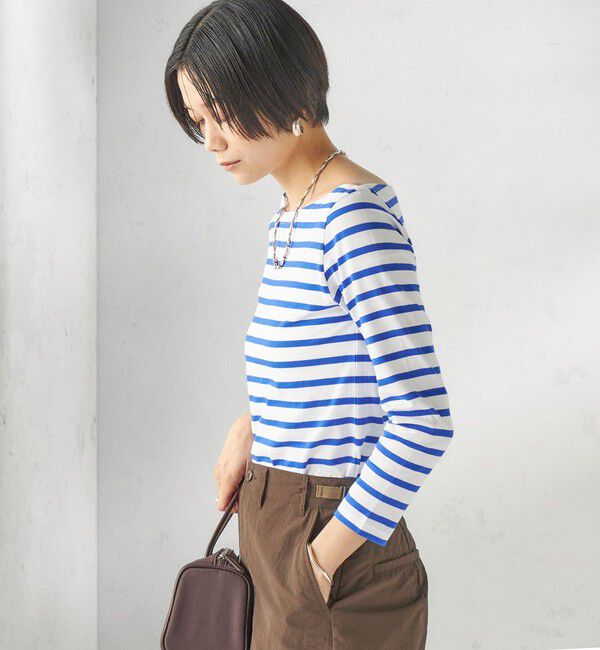 SHIPS for women「【SHIPS別注】Le minor: ボーダー ボートネック プルオーバー」|Tシャツ・カットソー|