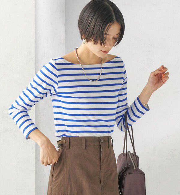 SHIPS for women「【SHIPS別注】Le minor: ボーダー ボートネック プルオーバー」|Tシャツ・カットソー|