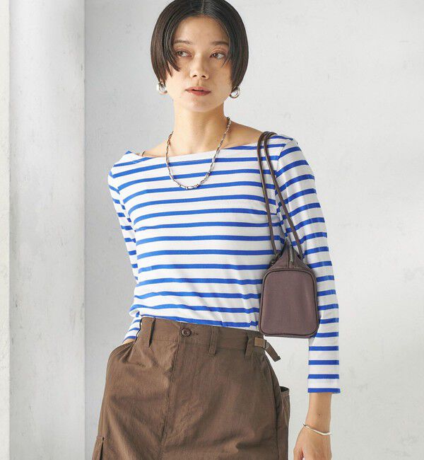 SHIPS for women「【SHIPS別注】Le minor: ボーダー ボートネック プルオーバー」|Tシャツ・カットソー|