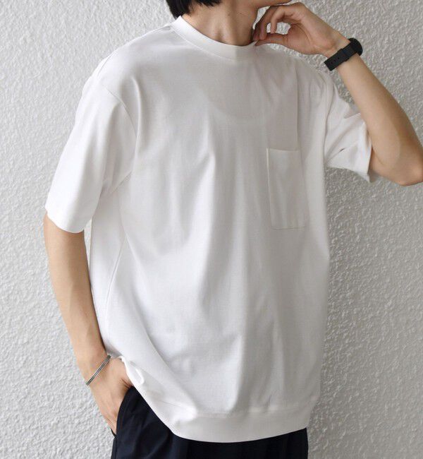 SHIPS any「SHIPS any:〈接触冷感/UVカット〉ソフト スムース リラックス ポケット Tシャツ◇」|Tシャツ・カットソー|ホワイト